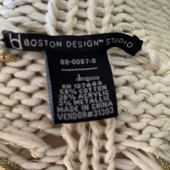 BOSTON DESIGN STUDIO  ASYM ZIPPER LUREX CARDIGAN L - Picture 9 of 16